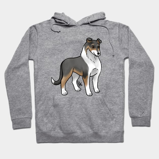 Dog - Smooth Collie - Tri-color Hoodie by Jen's Dogs Custom Gifts and Designs